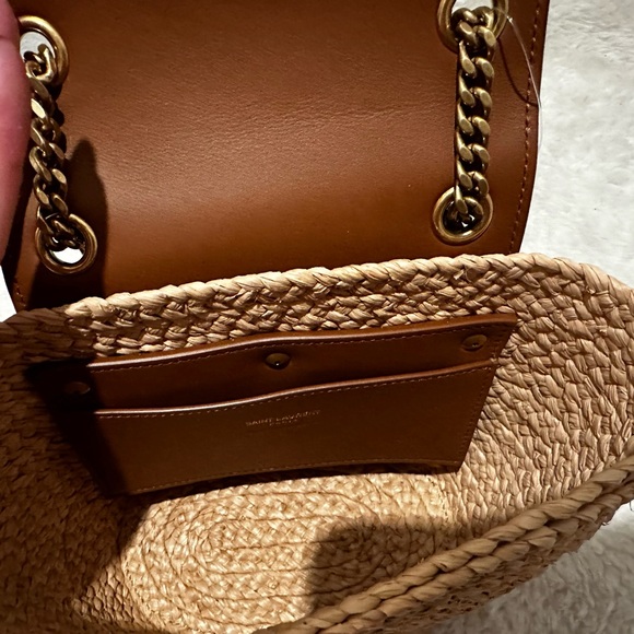 Saint Laurent Panier Mini YSL Flap Crossbody Basket Bag in Raffia - Picture 10 of 12